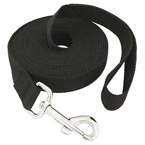 Nylon Training Dog Leash for Small Medium Large Dogs,1 Inch Wide,20ft 30ft 40ft 50ft Long Leash Dog/Puppy Lead for Obedience Recall Training,Camping,or Backyard (20 Foot,Black)