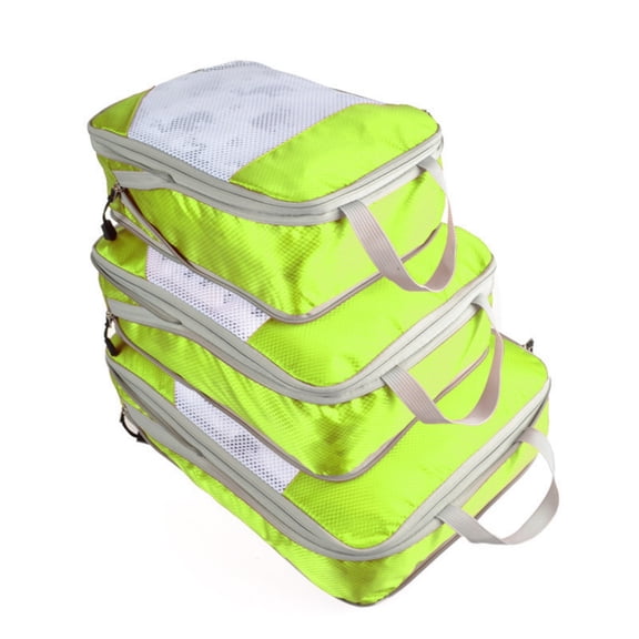 Nylon Travel Compression Packing Cubes Waterproof Space Saver Organizer Bags for Clothes & Accessories,Green