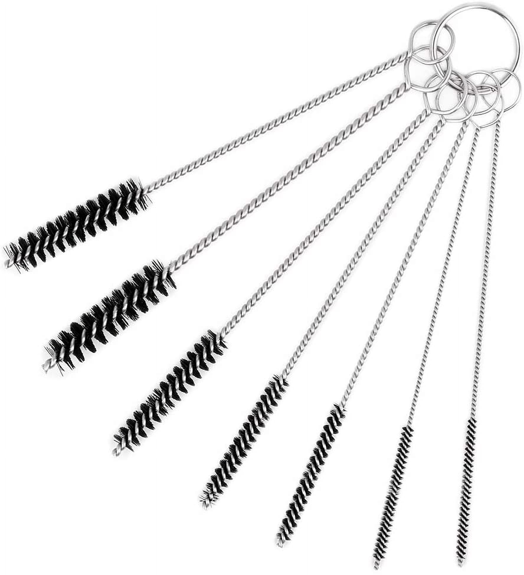 Nylon Tube Brush Set of 7 Straw Brushes for Cleaning 4.3 Inch Wire