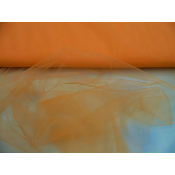 Nylon Tulle Sheer Fabric Orange 54 inch wide DD317