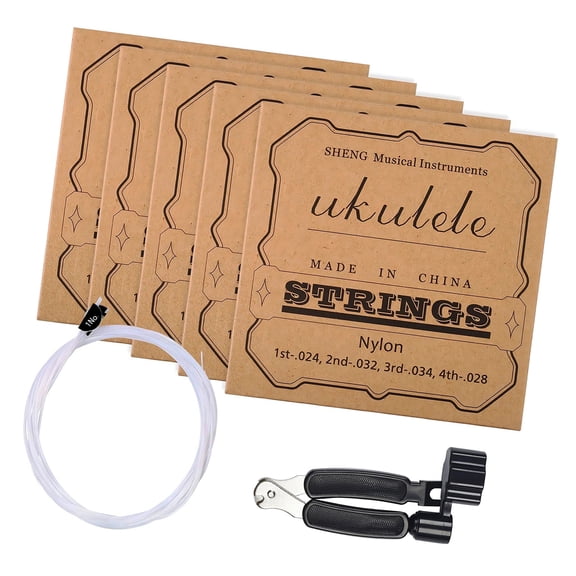 Nylon Ukulele Strings 4 Pack Replacement Parts for 21/23/26In Easy Tuning