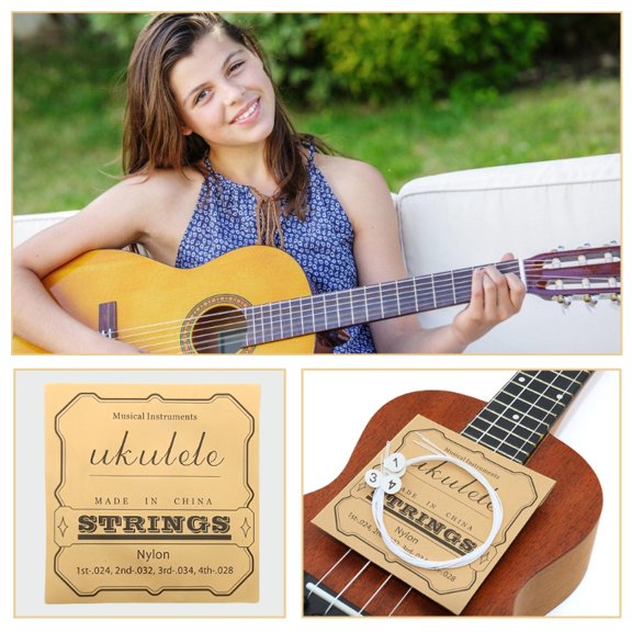 Nylon Ukulele Strings Set Professional Accessory for All Ukuleles Durable Multicolor Musical Instrument Strings
