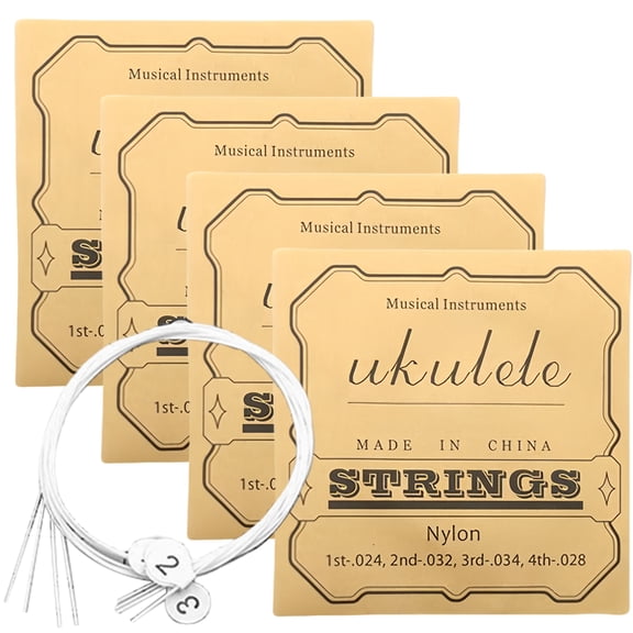 Nylon Ukulele Strings Tuning Replacement 4 Pack 4 Strings for Musical Instruments Easy for Beginner Easily on Fingertips