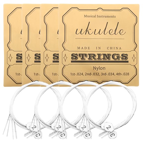 Nylon Ukulele Strings Tuning Replacement 4 Pack 4 Strings for Musical Instruments Easy for Beginner Easily on Fingertips