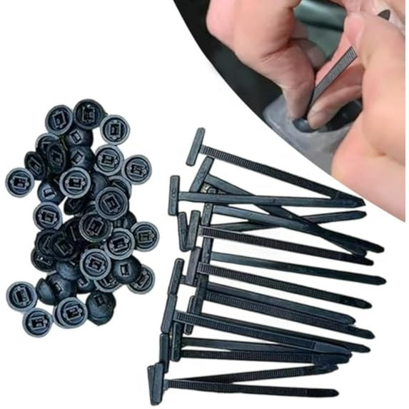 Nylon Universal Cable Tie Buckle, Heavy Duty Self-Locking Nylon Zip Ties Holder, UV Resistant Black Zipties Small Cinch Straps, Multipurpose Plastic Cable Ties Tool for Car Daily Repair (100Pcs)