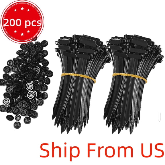 200Pcs, Nylon Universal Cable Tie Buckle, New Multifunctional Nylon Zip Ties With Pin & Button Design Plastic Cable Ties Tool Fasteners Car Body UV Resistant Zipties for Car Daily Repair Bumper Clips