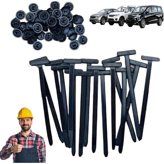 Nylon Universal Cable Tie Buckle, Self-Locking and Easy Install Zipper Clips with Pin & Button Design, For Quick, Secure Vehicle Part Fastening