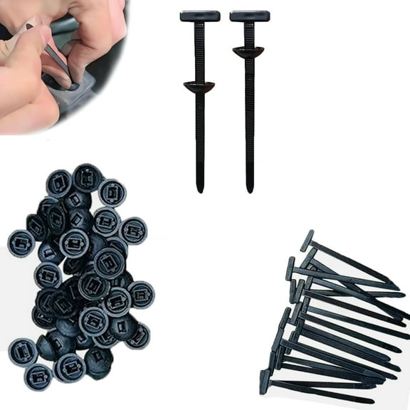 Nylon Universal Cable Ties – Heavy-Duty Self-Locking Zipper Tie Bracket with Pin and Button Design, Plastic Cable Tie Tool Fastener Body, UV-Resistant Zipper for Daily Automotive Automatic Fixing