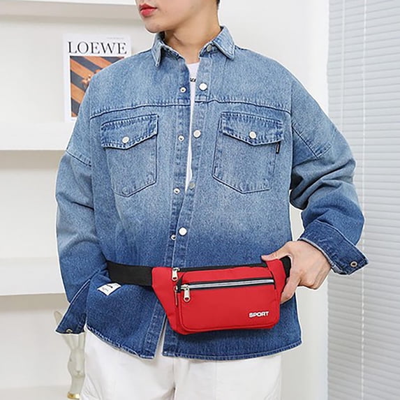 Nylon Waist Pack for Men Women - Large Capacity Casual Crossbody Messenger Bag with Adjustable Strap, Travel Fanny Pack for Cell Phone and Essentials
