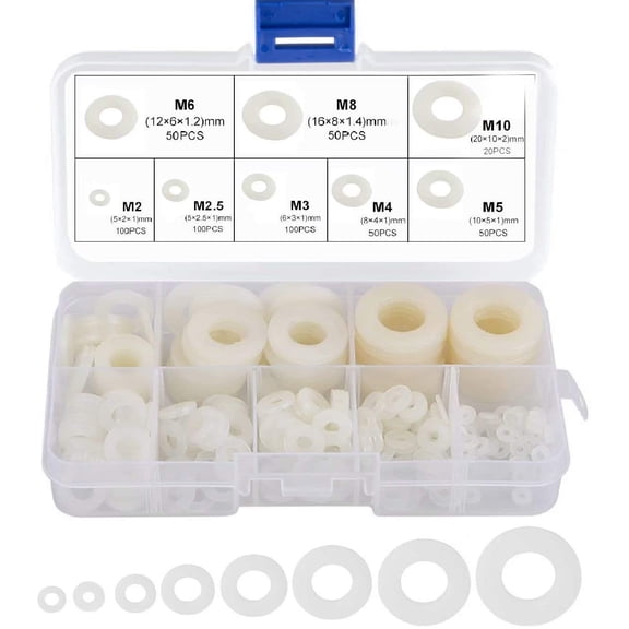 Nylon Washer Round Plastic Spacer for Flat Washer 520 Pieces