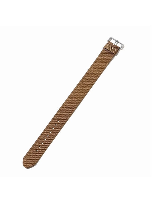 Nylon Watch Band,20mm Width,Nylon Multicolor Replacement Watch Straps with Silver Buckle for Men Women (Brown)
