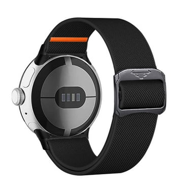 Nylon Watch Band Compatible with Google Pixel Watch 3/2/1 41mm,for Men Women,Adjustable Elastic Sport Breathable Loop Replacement Strap Wristbands for Google Watch Band,Black