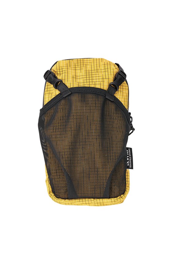 Nylon Water Bottle Holder Bag Waterproof Backpack Shoulder Strap Pouch for Hiking Camping, Yellow