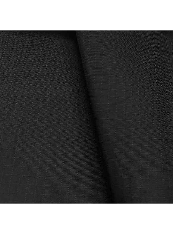 Nylon Water Resistant 70D-1.9oz Nylon Ripstop DWR Fabric 60" Wide Fabric By The Yard - Black
