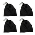thumbnail image 1 of Nylon Water-Resistant Drawstring Closure Shoe Storage Bag Pouch Black 4pcs, 1 of 5