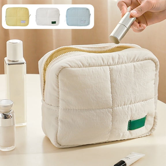 Nylon Waterproof Cosmetic Travel Bag - Multi-Pocket Toiletries Organizer Pouch for Luggage Storage, Durable On-the-Go Accessory, Perfect Year of The Horse & Travel Essential, Yellow