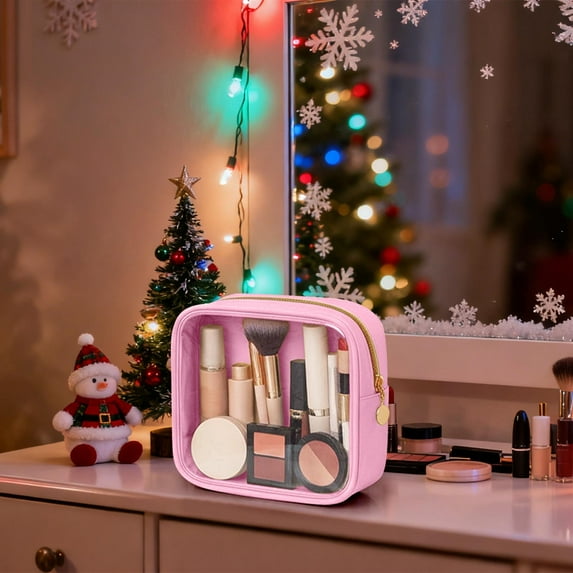 Nylon Waterproof Mini Cosmetic Bag - Travel Makeup Pouch Small Toiletry Organizer for Women