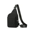 thumbnail image 1 of Nylon Waterproof Sling Crossbody Backpack, Chest Bag with Headphone Jack, Adjustable Strap Travel Hiking Shoulder Bag, Lightweight Casual Outdoor Sports Organizer, 1 of 6