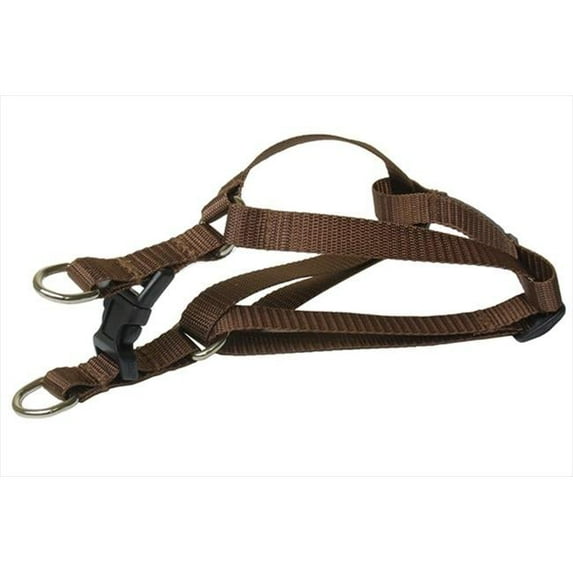 Nylon Webbing Dog Harness, Brown - Extra Small
