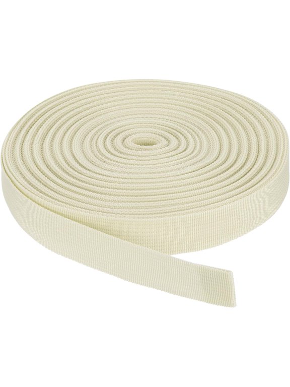Nylon Webbing Strap, 25 Yards x 1 Inch Polypropylene Lightweight Strapping Backpack Band for DIY Gear Repair Outdoor Luggage Cargo Straps, Light Beige