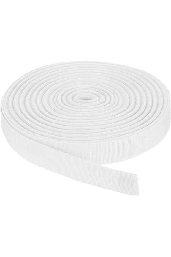 Nylon Webbing Strap, 25 Yards x 1 Inch Polypropylene Lightweight Strapping Backpack Band for DIY Gear Repair Outdoor Luggage Cargo Straps, White