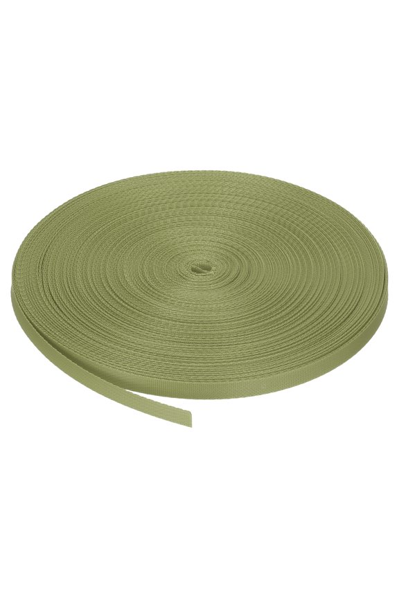 Nylon Webbing Strap Flat 3/8" 50 Yards for DIY Luggage rack Mustard Green