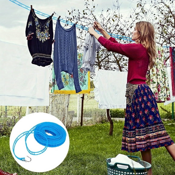 Nylon Windproof Drying Rope with and Hangers for Secure Outdoor Laundry Hanging