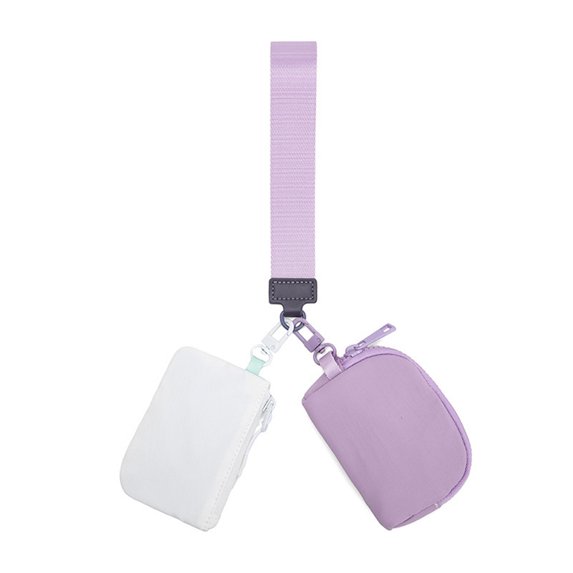 Nylon Wrist Bag Portable Storage Bag Key Bag Small Bag Mini Zip Around Wristlet Wallet Mini Zip Around Wristlet Wallet for Women Dual Pouch Wristlet Portable keychain Handbag