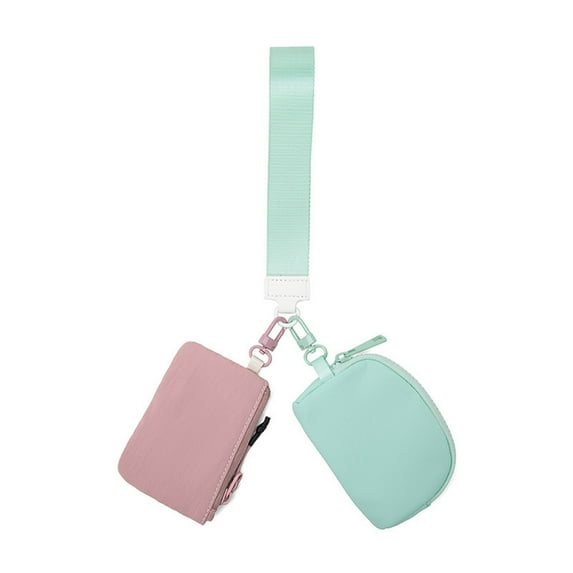 Nylon Wrist Bag Portable Storage Bag Key Bag Small Bag Mini Zip Around Wristlet Wallet Mini Zip Around Wristlet Wallet for Women Dual Pouch Wristlet Portable keychain Handbag