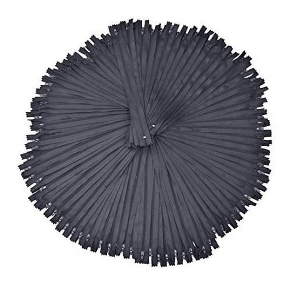 Nylon Zippers for Sewing, Bulk Zipper Supplies by Mandala Crafts (24 Inches, Black)
