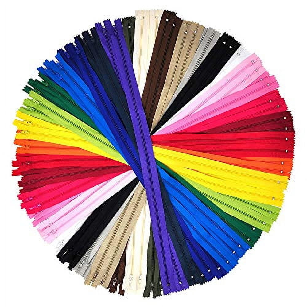 100 Pcs 22 Inch Nylon Invisible Zippers Bulk - 20 Colors, Hidden Zippers For Sewing & Crafts