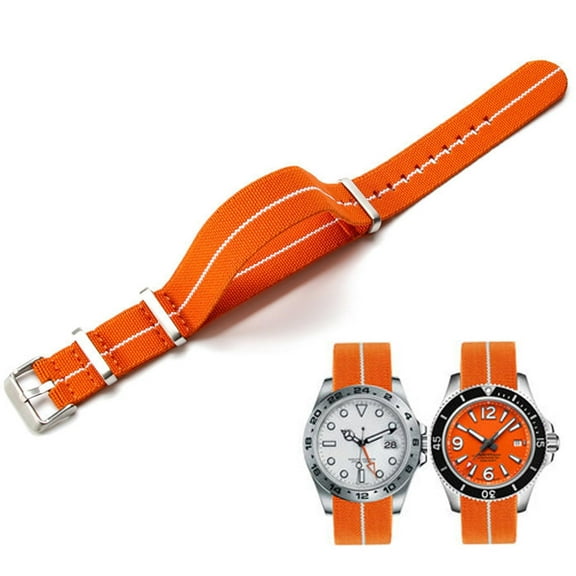 Nylon elastic strap 18mm 20mm 22mm premium striped nylon strap integrated smart watch replacement strap for men and women.