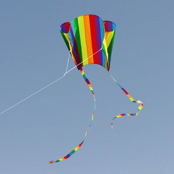 Nylon kids Rainbow Parafoil Kite with Long Tile Stripe Pattern for Creative Gift