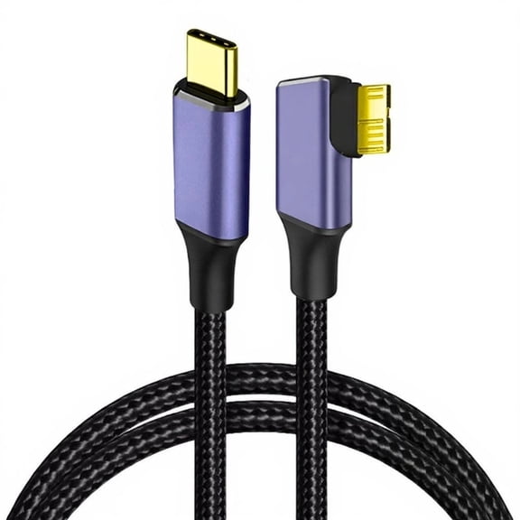 Nylons Braided USB C to MicroB Cable With Angled Connectors For Seamlessly Data Transfer