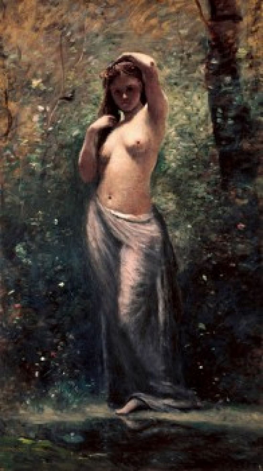 Nymph at the Source Jean-Baptiste-Camille Corot (1796-1875 French) Canvas Art - Jean-Baptiste-Camille Corot (18 x 24)