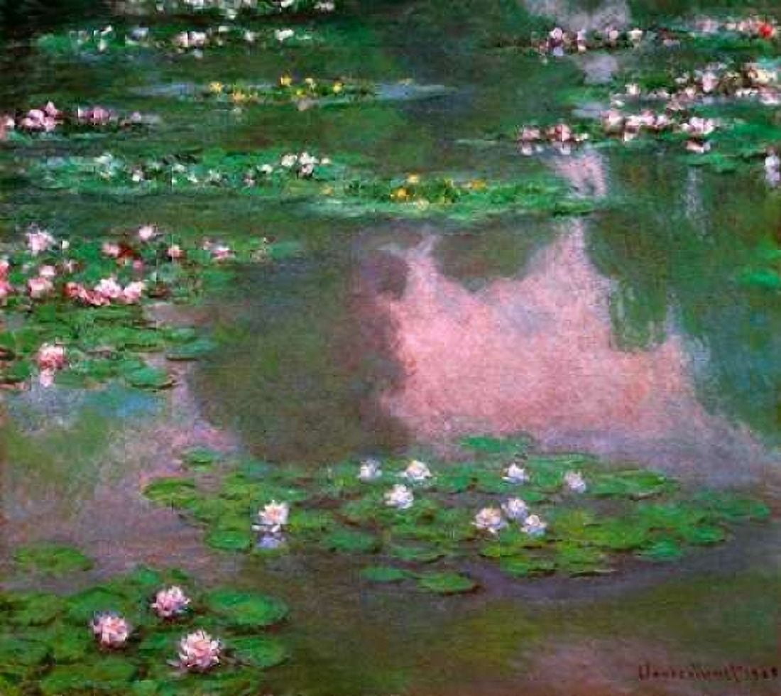 Nympheas 1905 Canvas Art - Claude Monet (24 x 24)