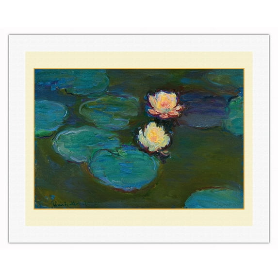 Nympheas - Water Lily Pond - From an Original Color Painting by Claude Monet c.1897 - Fine Art Rolled Canvas Print 20in x 26in