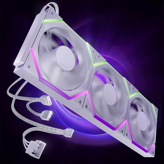Nyota Pro 120mm PC Fans ARGB PWM, Modular Da y-Chain Design, Dual-Zone Asynchronous Lighting, 18 Addressable LEDs, 2000RPM High Airflow 61.5CFM, Low No e 29dB, for PC Case & Liquid Cooler