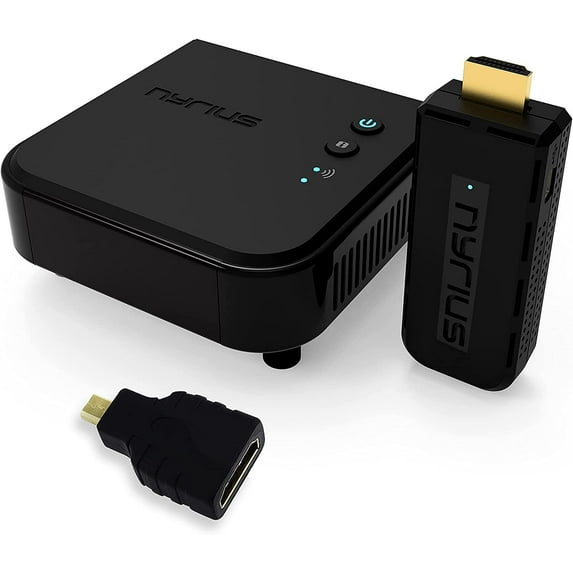Nyrius ARIES Pro Wireless HDMI Transmitter & Receiver to Stream HD 1080p 3D Video From Laptop, PC, Cable, Netflix, YouTube, PS4, Drones, Pro Camera, HDTV & BONUS HDMI to Micro HDMI