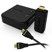 Nyrius ARIES Pro + جهاز إرسال واستقبال فيديو HDMI لاسلكي لتدفق فيديو 1080p حتى 165 قدمًا من الكمبيوتر المحمول ، الكمبيوتر الشخصي ، صندوق الكابل ، وحدة تحكم الألعاب ، كاميرا DSLR مع كابل HDMI الإضافي NPCS650