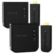 Nyrius Aries Pro + Wireless HDMI Video Transmitter &amp; Receiver لدفق 1080p Video حتى 165 قدمًا من الكمبيوتر المحمول ، الكمبيوتر الشخصي ، صندوق الكابل ، وحدة تحكم الألعاب ، كاميرا DSLR إلى التلفزيون ، جهاز العرض - 2 Pack
