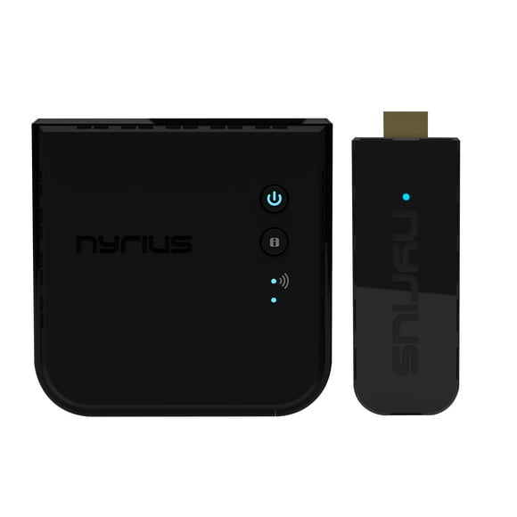 Nyrius ARIES Pro+ Wireless HDMI Video Transmitter & Receiver to Stream 1080p Video up to 165ft from Laptop, PC, Cable Box, Game Console, DSLR Camera to a TV, Projector or Boardroom Screen (NPCS650)
