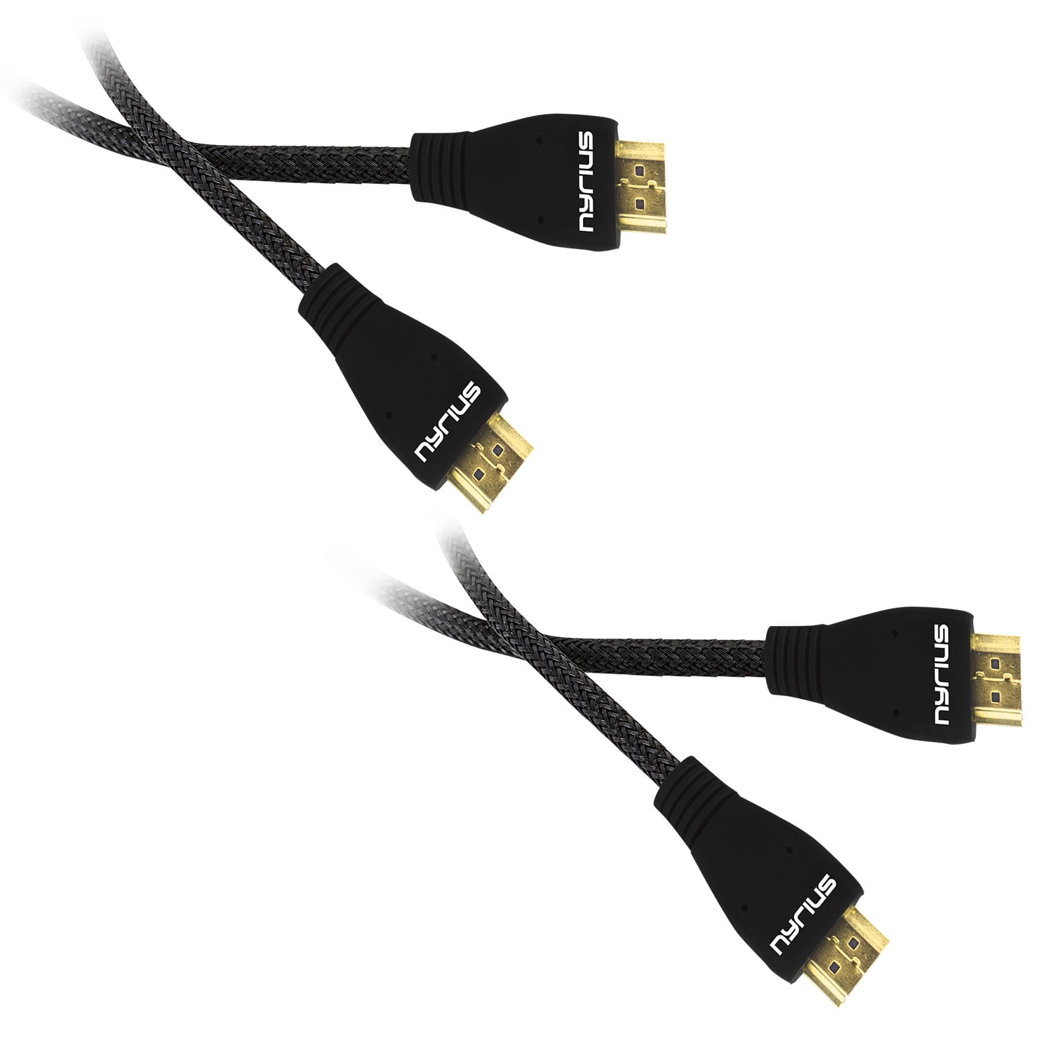 Nyrius High Speed HDMI Cable (6 Feet) Supports 3D, Ethernet, & Audio Return - 2 Pack