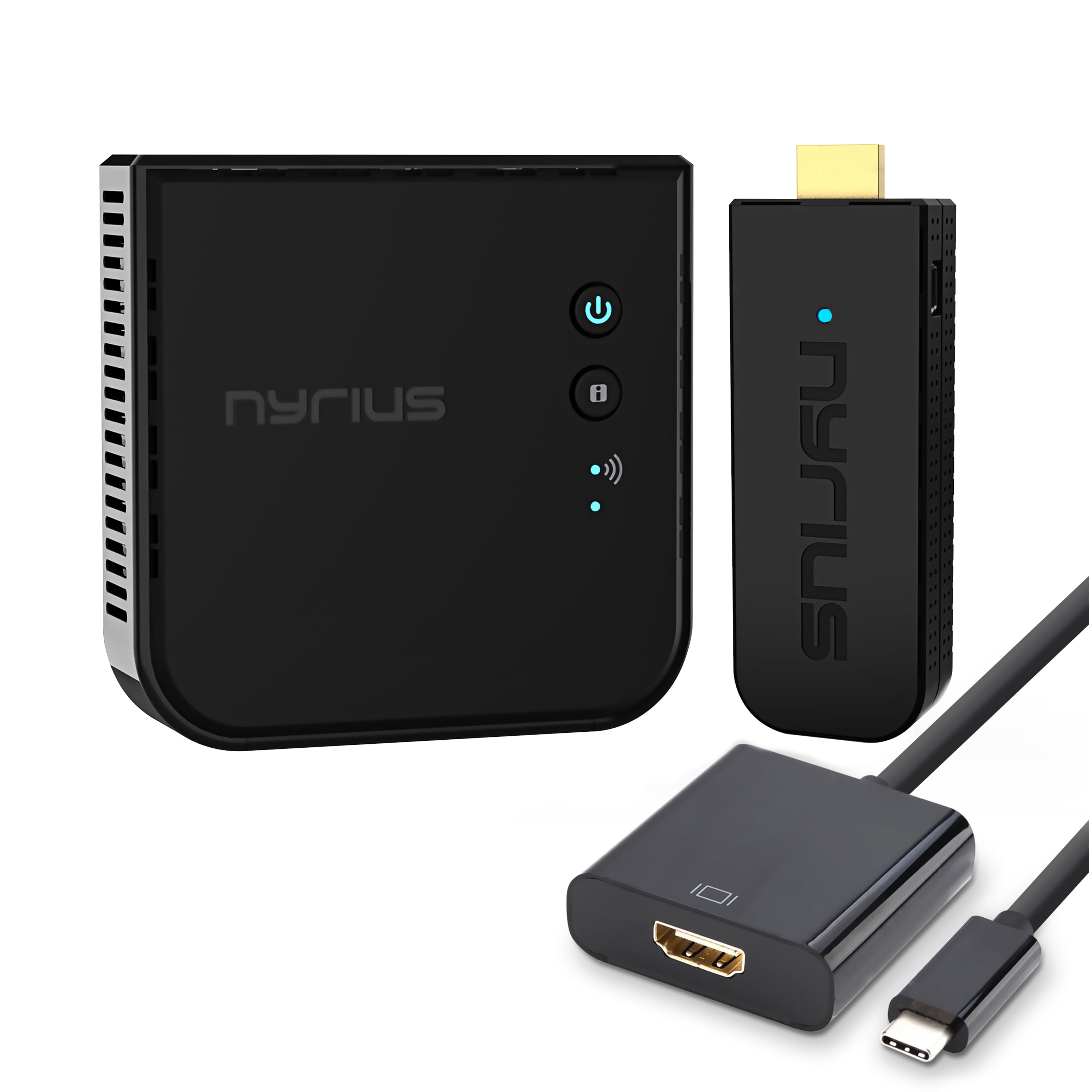Nyrius Pro Wireless HDMI Transmitter Receiver to Stream Video USB HDMI