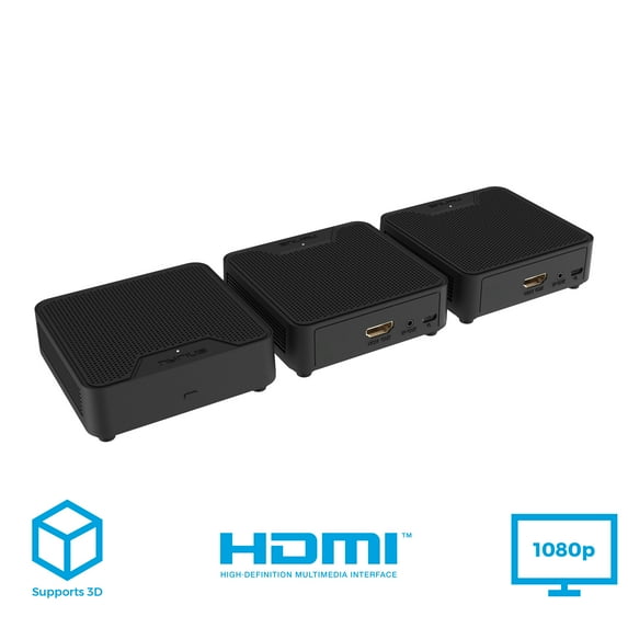 Nyrius WS55 Wireless HDMI Video Transmitter & 2 Receivers for Streaming HD 1080p Video & Digital Audio from A/V Receiver, Cable/Satellite Box, Blu-ray, PC to TV/Projector (WS55RX1)