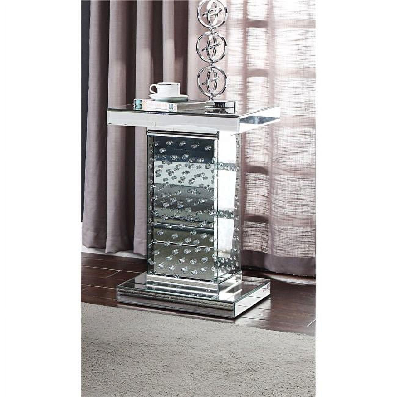 Nysa End Table, Mirrored & Faux Crystals - 26 x 18 x 18 in. - Walmart.com