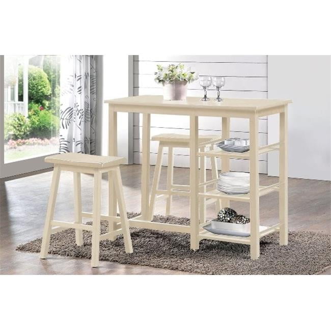 ACME Nyssa 3-Piece Pack Counter Height Set, Walnut