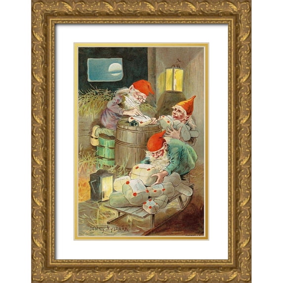 Nystrom, Jenny 23x32 Gold Ornate Wood Framed with Double Matting Museum Art Print Titled - Christmas card