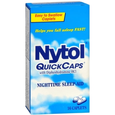 Nytol Nighttime Sleep Aid Quick Caps with Diphenhydramine HCl 25 mg | 16 Caplets