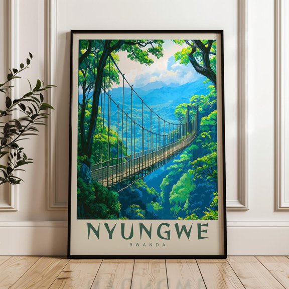 Nyungwe Forest Rwanda Travel Poster: Africa Wall Art Print